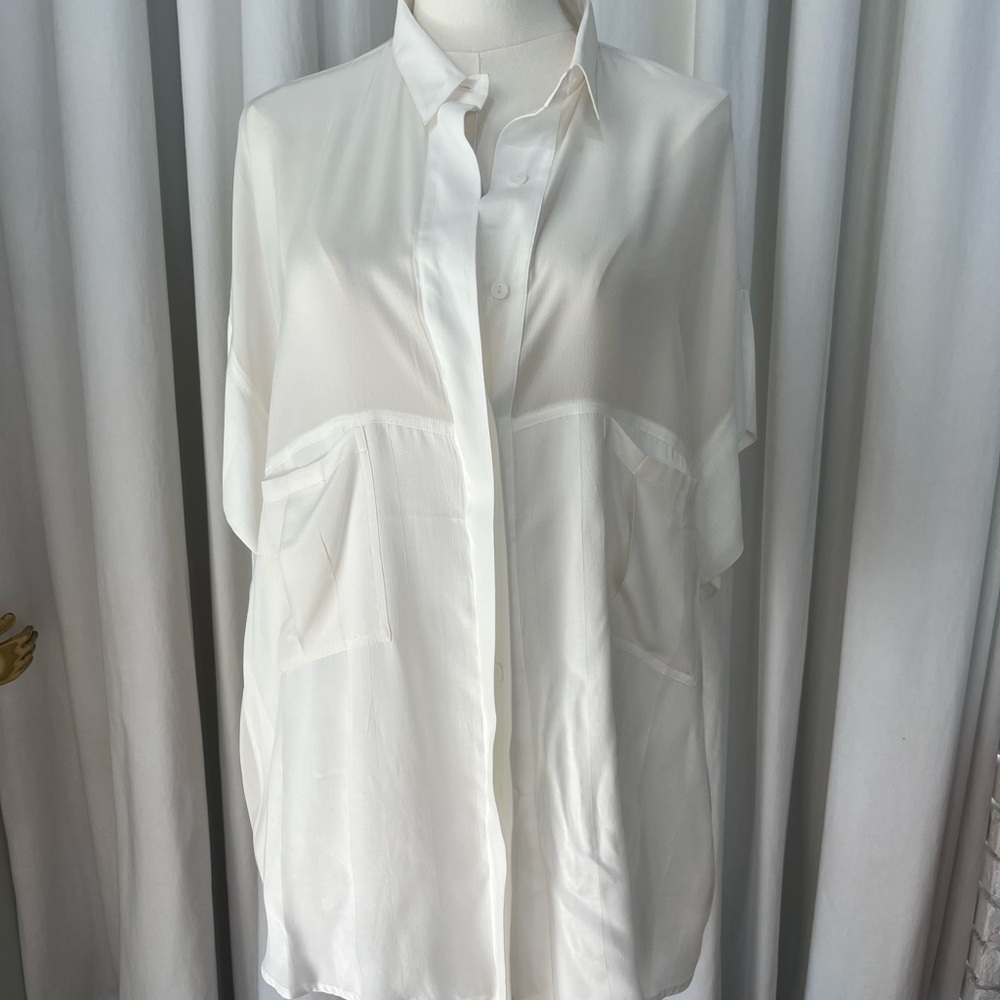 Love Binetti Frances White Button-Up Blouse